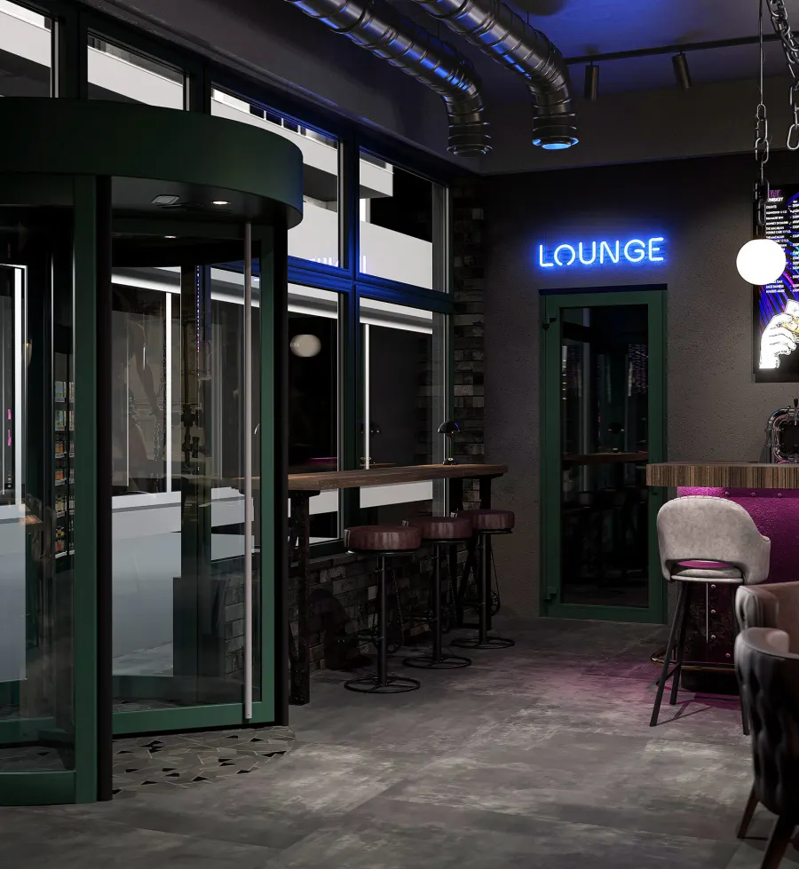 Bar u brutalnom industrijskom stilu – vizualizacija 8