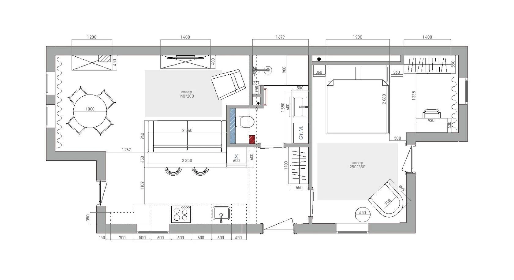 Mediteranski apartmani za izdavanje – plan 2