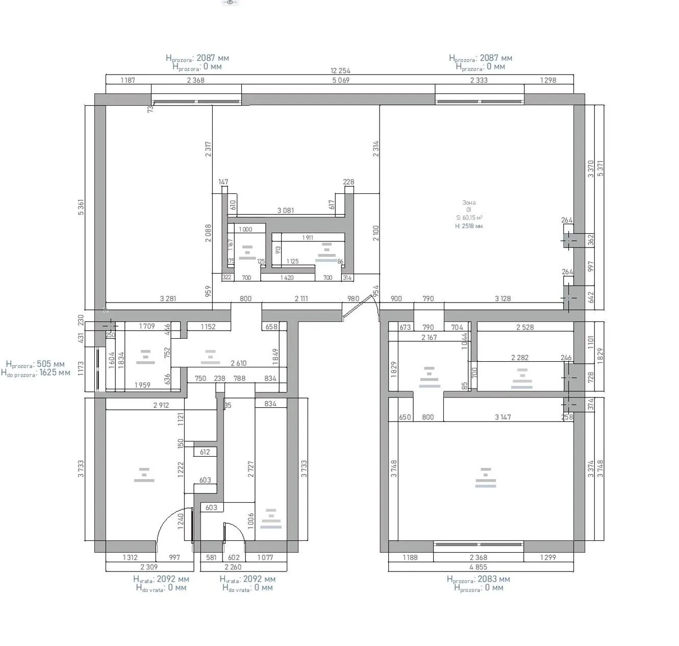 Elegantan stan sa dve spavaće sobe – plan 1