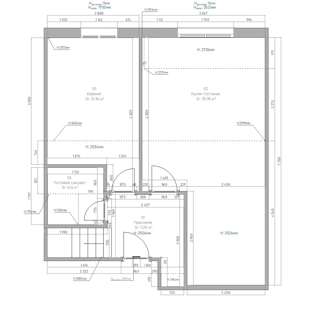 Dvoetažni stan – plan 1